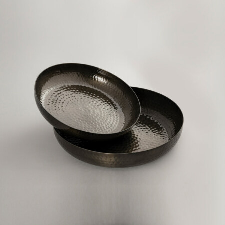 Hammered Round Copper Trays