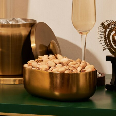OVOID Steel Serveware Bowl - Gold