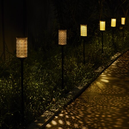 SOLAR TIKI BLACK COPPER METAL TORCH (set of 2)