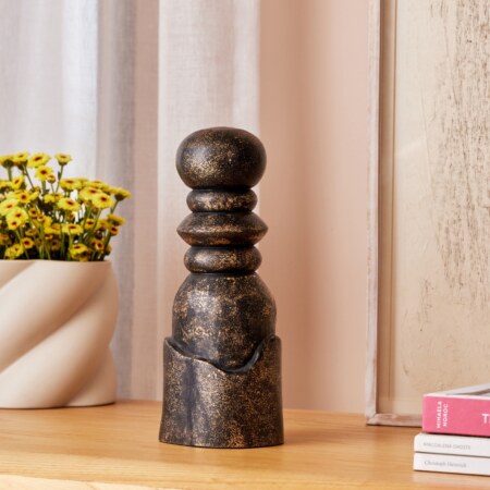 PAWN WOODEN BLACK DECOR OBJECT
