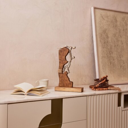 TEAM WORK 2 WOOD METAL DECOR OBJECT