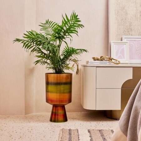 OMBRE METALLIC GOLD RUST GREEN IRON PLANTER