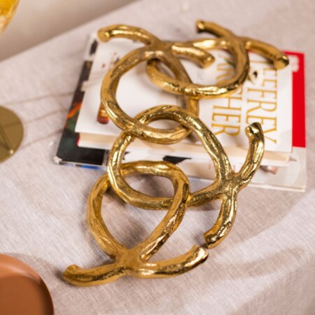 Half Infinity Gold Metal Decor Object