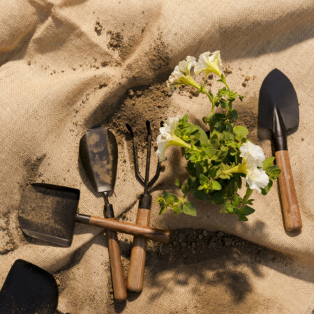 Metal Wood Garden Tool Set