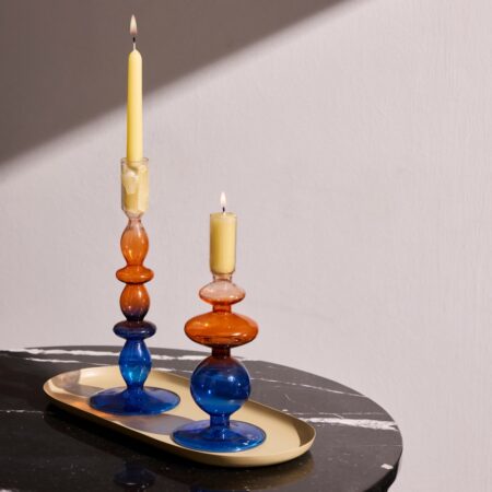 Aurora Duo Glass Candle Holder - Set of 2