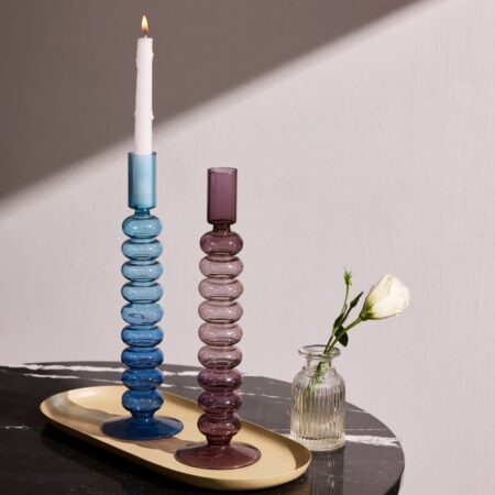 Lumea Bubble Glass Candle Holders - Set of 2